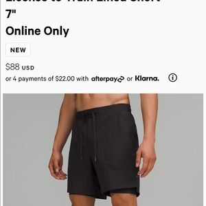 Lululemon License to train 7” Lined short